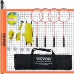 Ensemble de volley - ball de badminton - vevor - acier hauteur r�glable - filet de badminton portable ...