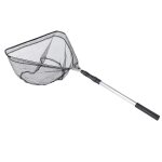Epuisette de pche triangulaire pliable et durable de 1, 5 m avec manche tlescopique