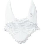Equi - th�me bonnet chasse mouche pour poney  jump  - blanc liser� blanc brillant