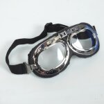 Lunette aviateur chrom� et noir look r�tro vintage pour casque bol jet moto ou voiture verre transparent ...