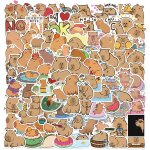 Ershi - lot de 100 autocollants, capybara autocollants, stickers aesthetic, autocollant aesthetic, pour ...