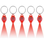 Ershi - lot de 5 mini porte - cls a led - lumire rouge - multifonctionnel - lampe de poche d'urgence ...
