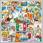 Ershi - lot de 50 italie voyage autocollants en vinyle imperméables, valises stickers pour bagages skateboard ... Ershi - lot de 50 italie voyage autocollants en vinyle imperméables, valises stickers pour bagages skateboard ...