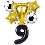 Ershi - ballon football, deco anniversaire 9 ans enfants, football ballon 9 ans anniversaire garon, ...