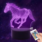 Ershi - lampe cheval, veilleuse cheval pour enfants, lampe 3d cheval ppinire led lumire, tlcommande ...