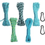 Eryi - lot de 5 paracordes de 4 mm avec 2 boucles en métal de 60 cm, 7 brins, corde de parachute, paracorde ... Eryi - lot de 5 paracordes de 4 mm avec 2 boucles en métal de 60 cm, 7 brins, corde de parachute, paracorde ...
