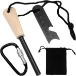 Eryi - allume feu, allume feu naturel, kit de survie, pierre a feu de survie, inclus pochette, pour camping, ...