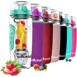 Eryi - bouteille d'eau pour infuseur de fruits 32 oz durable avec boule de gel amovible, grande - tritan ...