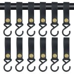 Eryi - cuir s crochet, 12 pices crochet de camping, crochet mtallique en forme de s a suspendre, pour ...