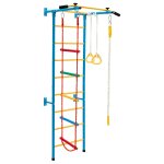 Espalier de gymnastique enfants avec barre de traction et anneaux de gym 107 x 88 x 223 cm robuste et ...