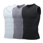 Et fitness compression chemise pour hommes faonnage sans manches thrapie gilet mle glace - soie compressio ...