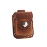 Etui a passant cuir noir pour briquet zippo