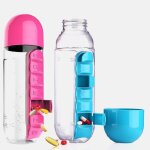 Etui a pilules de sept jours de 600ml, bouteille d'eau de sport en plastique pratique avec bo�te a pilules ...