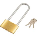 Extra long shackle padlock 120mm long 3 keys safe garage gate garden shed bike locks closet locks outdoor ...