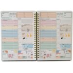 F agenda dieta fitness planner a5 14, 5 x 20, 5 cm - 50 feuilles (100 jours) - avec spirale mtallique ...