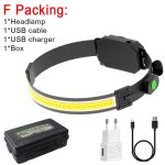 F emballage - lampe frontale cob a double interrupteur, alimente par usb, lumire douce, idale pour ...