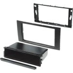 Facade autoradio 1din ou 2din ford 04 - 10 - noir - avec vide - poche