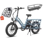 V�lo cargo electrique - fafrees - ff20 cuv - 250 w - 48 v - 24 ah - bleu