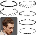 Fdjhy - 6pcs sport unisexe serre tete accessoires, bandeaux onduls unisexes, bandeau en mtal noir a ...