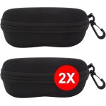 Fdjhy - etui rigide a lunettes de soleil - [pack: 2 units] bote [noire] vue protection lecture natation ...