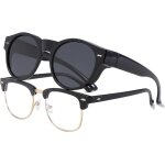 Fdjhy - surlunettes de soleil femme, lunettes de soleil de polarises homme grandes ronde lunettes de ...