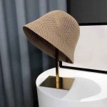 Femmes seau chapeau et evider mince respirant chapeau de soleil femme plage panama casquette pliable ...
