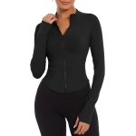 Femmes sport veste zip respirante veste de course a manches longues dgage haut slim respirant haut ...