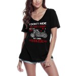 Femme tee - shirt col v - i don't ride my own bike but i do ride my own biker - biker - t - shirt graphique ...