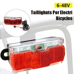 Feu arrière de vélo electrique 6v - 48v, eclairage led d'avertissement de sécurité pour scooter electrique, ... Feu arrière de vélo electrique 6v - 48v, eclairage led d'avertissement de sécurité pour scooter electrique, ...