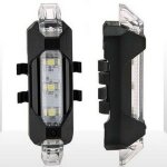 Feu arrire de vlo a led 7. 5x3x2cm, etanche, avec cble usb rechargeable, voyant d'avertissement