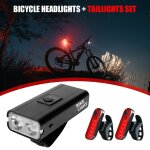 Feu avant et arri�re de v�lo etanche, combo t6 led, lampe de poche rechargeable usb, lampe chaude pour ...