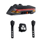 Feu de stop arrière de vélo avec télécommande sans fil, clignotant, lumière laser de sécurité, lampe ... Feu de stop arrière de vélo avec télécommande sans fil, clignotant, lumière laser de sécurité, lampe ...