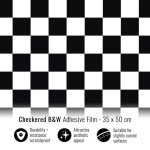 Feuille adhsive dcorative - non spcifi - damier - 35 x 50 cm - noir - rsistante et durable