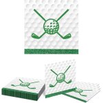Few - 20 serviettes décoratives de golf serviettes jetables avec bord vert motif balle et club de golf ... Few - 20 serviettes décoratives de golf serviettes jetables avec bord vert motif balle et club de golf ...