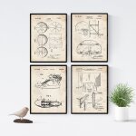 Few - vintage - pack de 4 feuilles avec basketball brevets 2. panier, chaussure et ballon. ensemble d'affiches ... Few - vintage - pack de 4 feuilles avec basketball brevets 2. panier, chaussure et ballon. ensemble d'affiches ...
