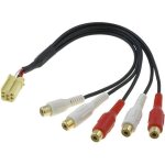 Fiche autoradio mini iso 6pin male vers rca x5