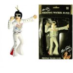 Figurine elvis dansant pour retroviseur (blanc) collector