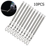 Fils de p�che anti - morsure en acier inoxydable, accessoires de p�che, pivotants, 5. 8cm, pack de 10 ...