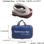 Filet de badminton - avec câble métallique - pliable - en nylon - 610 x 76 cm - idéal pour les enfants, ... Filet de badminton - avec câble métallique - pliable - en nylon - 610 x 76 cm - idéal pour les enfants, ...
