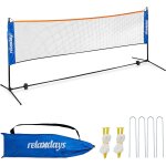 Filet de badminton, réglable jusquâ¿a 225 cm, avec support, sac de transport, jeux, noir - bleu Filet de badminton, réglable jusquâ¿a 225 cm, avec support, sac de transport, jeux, noir - bleu