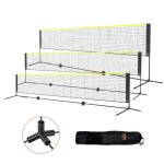 Filet de badminton - vevor - 5, 1 m, filet pliable de volley - ball rglable en hauteur - pour les jeux ...
