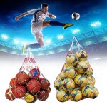 Filet de basket - ball 1. 2 / 1. 5m, pour le sport en plein air, sac de transport pour 10 a 19 balles, ...