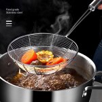 Filet de cuisson pour ligne en acier inoxydable, ecumoire, poigne de passoire en fil de fer, maille ...
