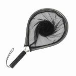 Filets de p�che en alliage d'aluminium noir, mat�riel de p�che a la mouche, filet de p�che portable, ...