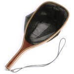 Filet de pche a la mouche maille manche en bois filet d'atterrissage en nylon