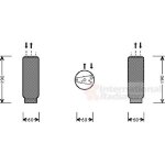 Filtre d�shydratant, climatisation alfa romeo 145 de 12 / 1996 a 01 / 2001