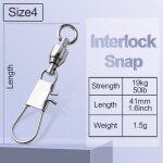 Fishtrip - snap de verrouillage crois en acier inoxydable, emerillons a roulement a billes, connecteur ...