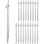 Fixing pegs, pack of 20, pegs for tents, gazebos, etc hard floors, with hooks, 30 cm, silver