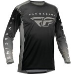 Fly racing lite 2023 maillot de motocross, noir - gris, taille 2xl pour hommes