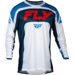 Fly racing lite 2024 maillot de motocross, blanc - rouge - bleu, taille m